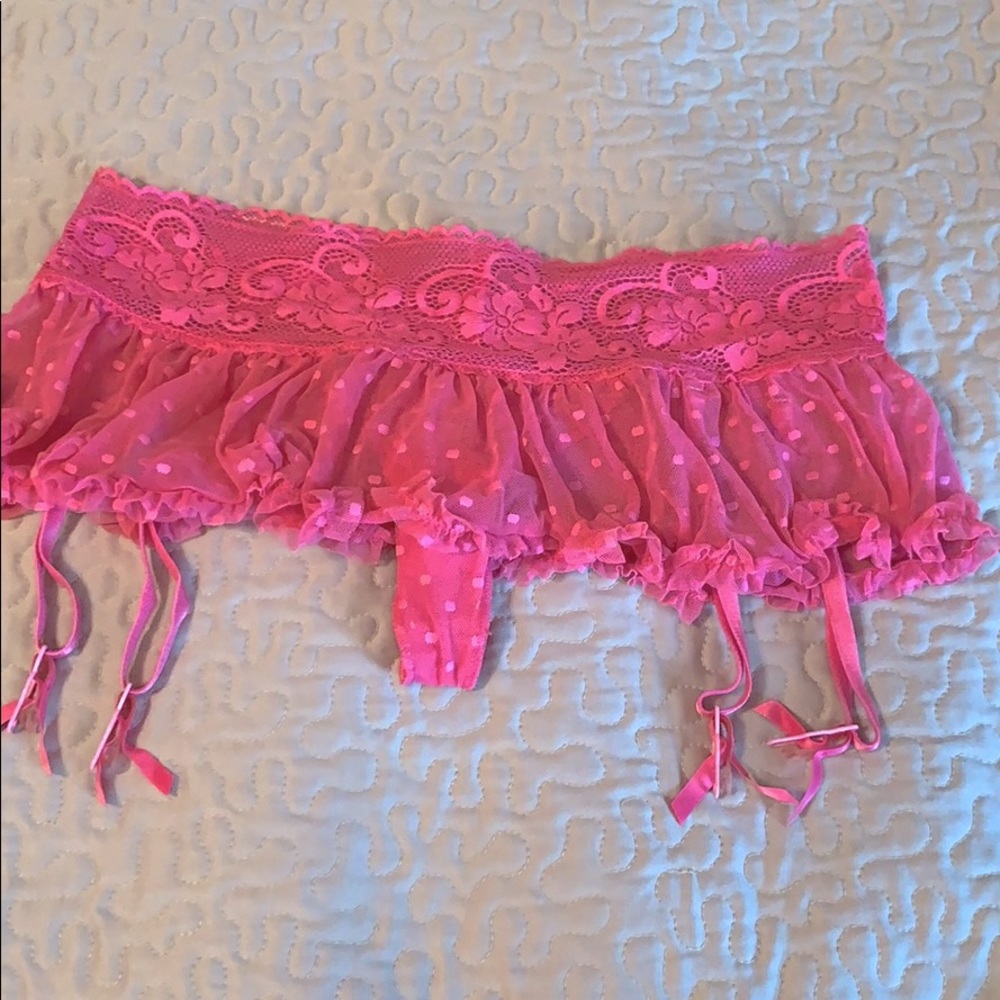 Victoria Secret Lacey Garter Skirt & builtin thong